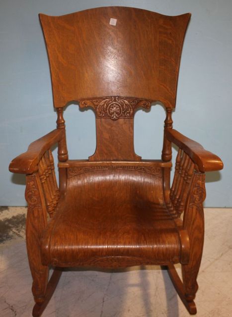 Detailed Oak Rocking Chair