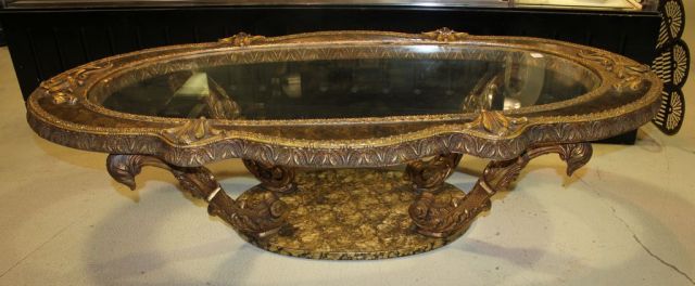 Vintage Glass Top Coffee Table