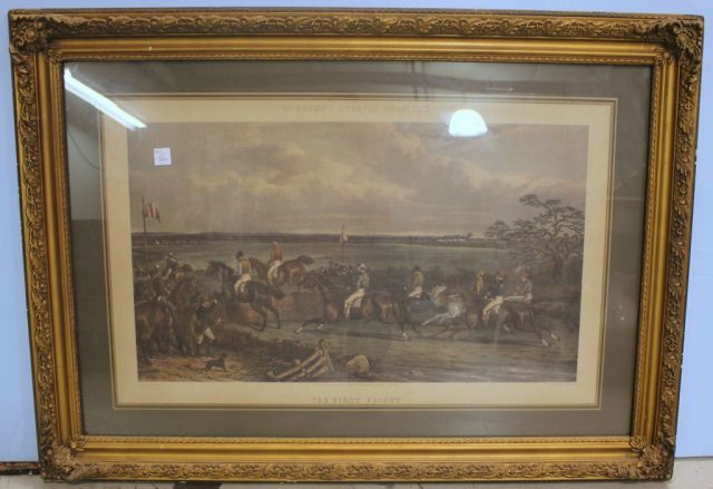 Print of McQueen's Steeple Chasings "The First Flight"