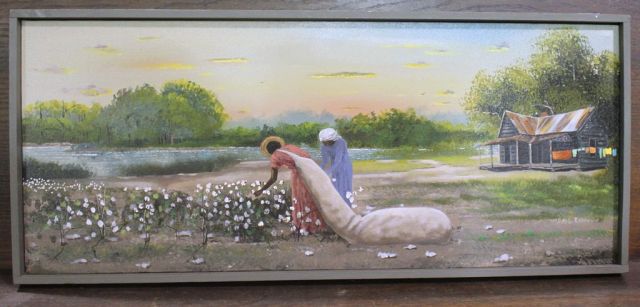 W. Earl Robinson (Clarksdale, MS) Oil on Canvas of "Female Cotton Pickers"