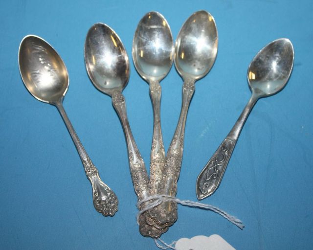 Five Sterling Demitasse Spoons