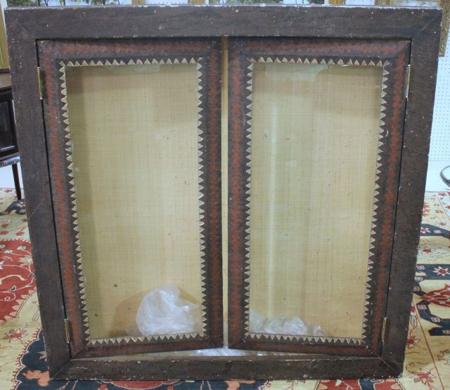 Glass Front Display Cabinet Fabricated of Hand Painted Framing