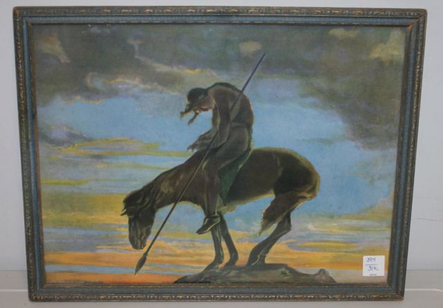 Colortype Print "Indian at the End of the Trail" by Columbia