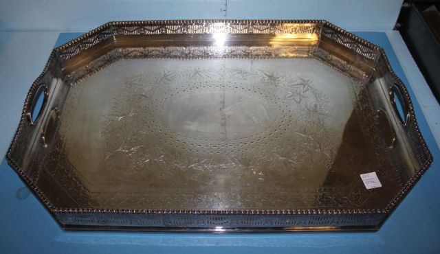 Alex Clark Manufacturing Silverplate Gallery Tray