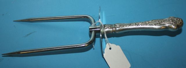 Sterling Handle Two Prong Skewer Pick
