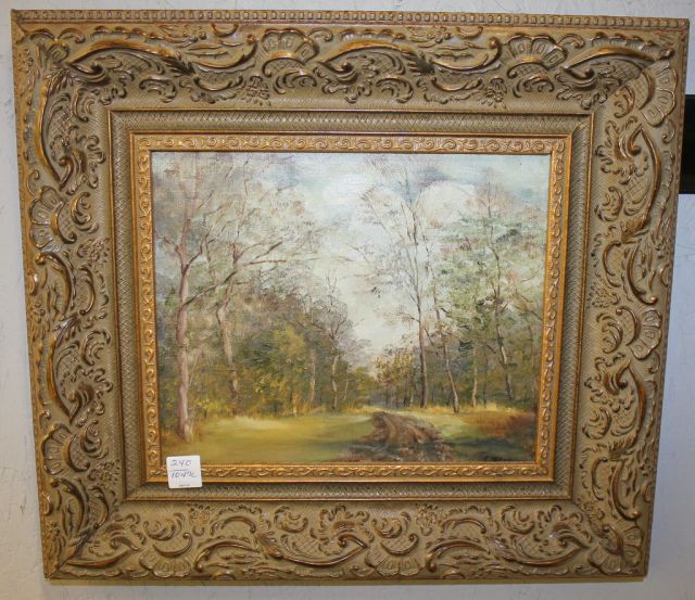 S. Manning Oil on Canvas of Country Road Signed Lower Right