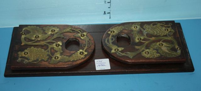 Early 20th Century Book Rack with Brass Decoration