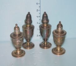 Two Sets of Sterling Salt and Peppers