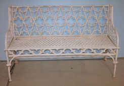 Gothic Iron Bench Painted White