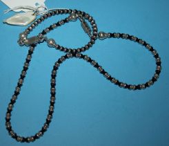 Mexican Sterling Necklace with Faux Pearl Drop and Matching Bracelet