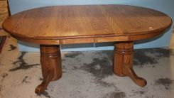 Oval Oak Dining Table with Two Leaves