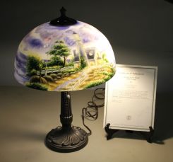Rare Thomas Kinkade Reverse Painted Shade of Lighthouse called 