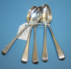 Five English Sterling Silver Tea Spoons