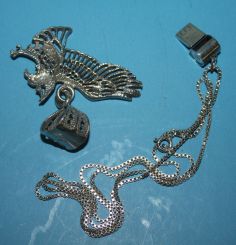Sterling Whistle on a .925 Italian Chain with an Eagle Drop