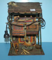 Early 20th Century Cast metal Hand Painted Tent Lamp