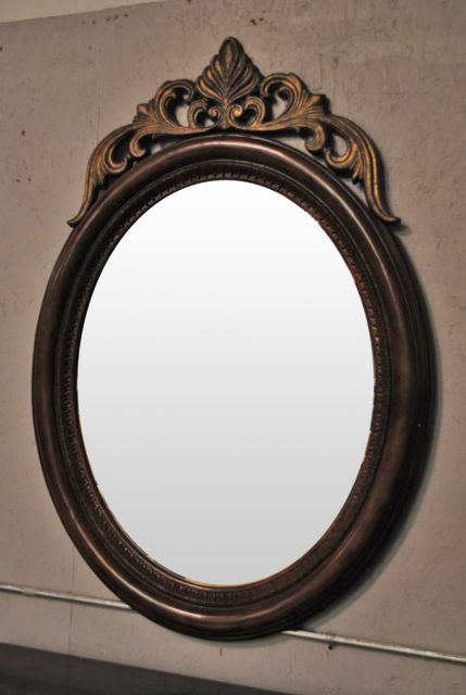 Oval Wood Mirror