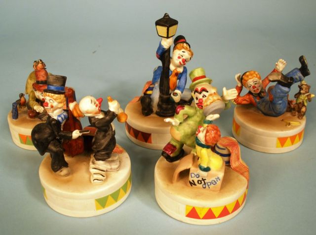 Set of Five "Lionstone" Mini Whiskey Clowns