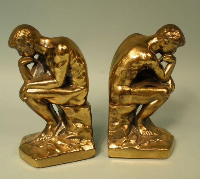 Pair of Brass "The Thinker" Book Ends