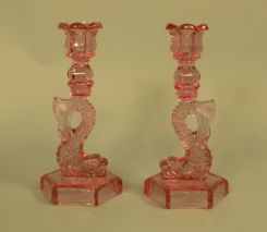 Viking Glass "Dolphin" Candlestick