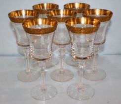 Set of Seven Tiffin Wine Glasses