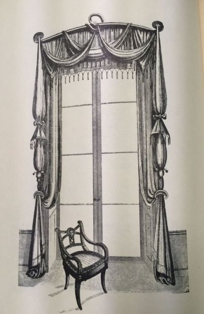 Sheraton Window Drapery and Drawing Room Chair