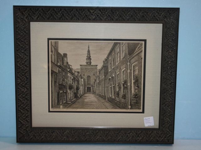 Signed Print of Courtyard