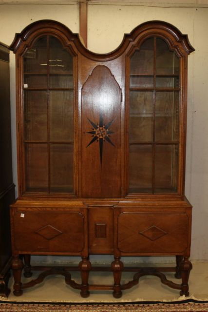 Mid 20th Century Two Part China Cabinet