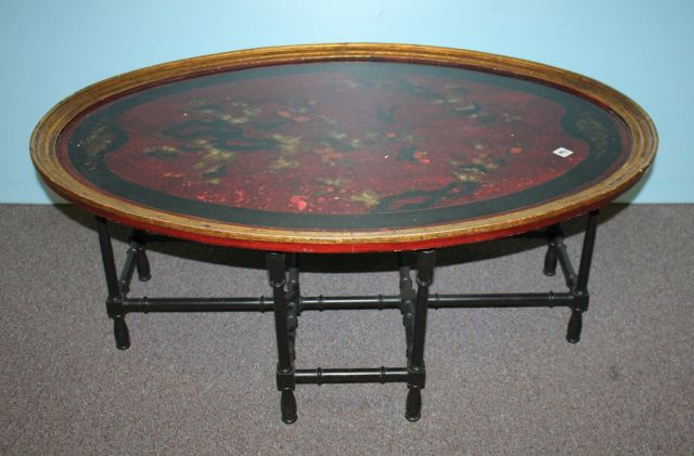 Paint Decorated Turn Leg Coffee Table