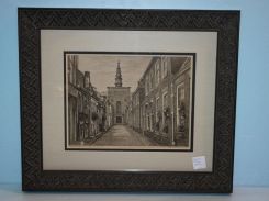 Signed Print of Courtyard