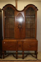 Mid 20th Century Two Part China Cabinet