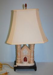 Antique Staffordshire Gothic Statue Mounted as Lamp