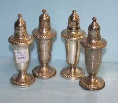 Set of Four Vintage Empire Sterling Salt and Pepper Shakers.