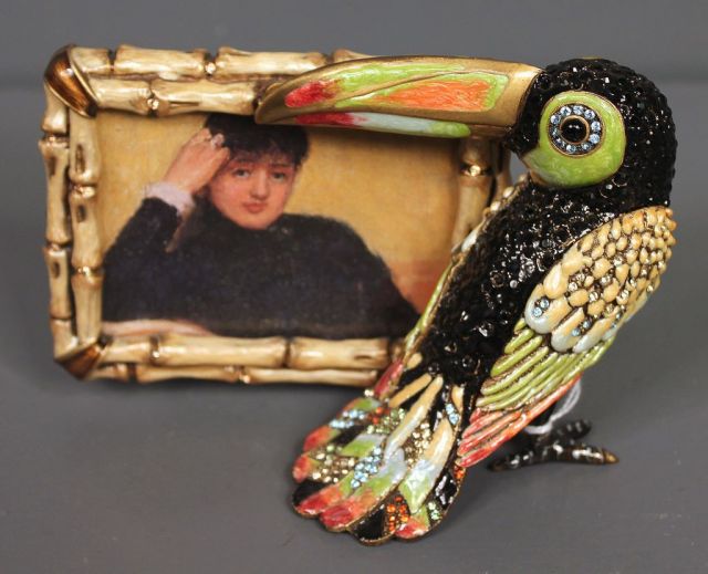 Jay Strongwater Enamel, Austrian Crystal Tropical Toucan Frame