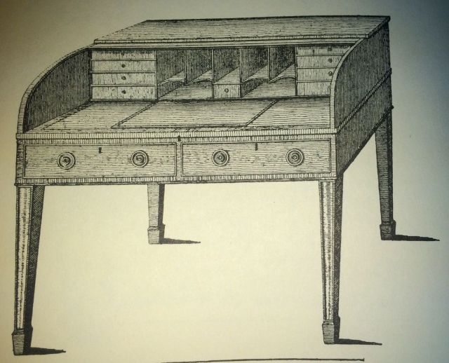 Hepplewhite Tambour Writing Table
