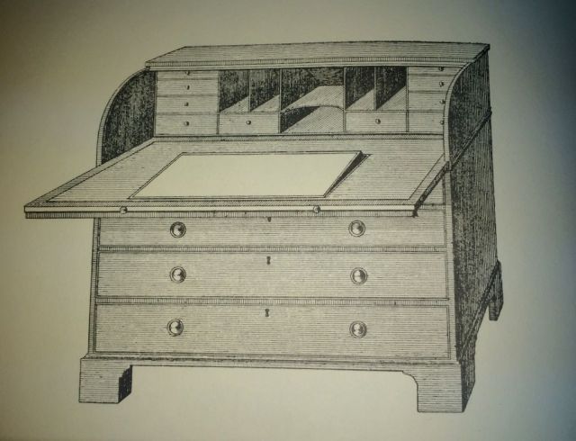 Hepplewhite Tambour Writing Table