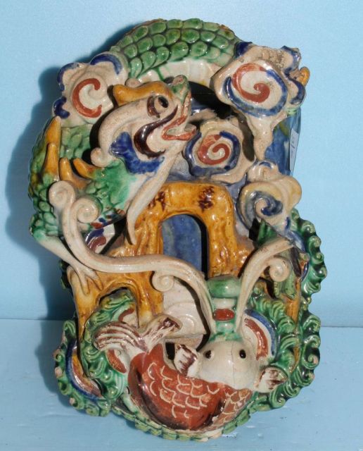Antique Chinese Ceramic Wall Pocket