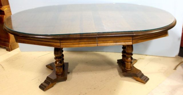 Dining Table with Two Skirted Leaves