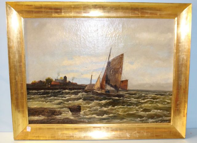 "Hadrian Sea" Oil on Canvas by George August Fischhof