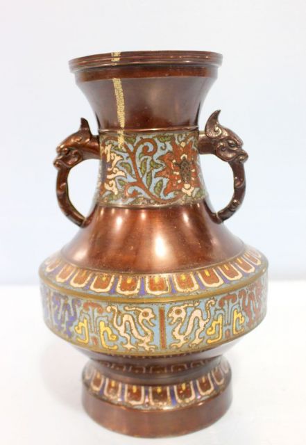 Large Bronze Cloisonne Vase