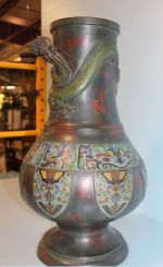 19th Century Bronze and Cloisonne Vase