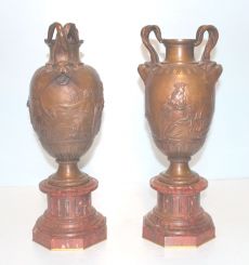 Pair of 19th Century French Bronze Urns