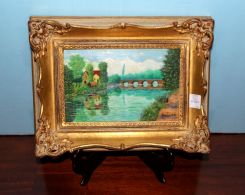 Oil on Canvas Country Scene