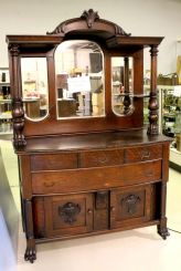 Oak Sideboard with Mirrored Top