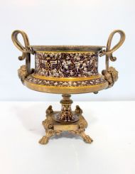 19th Century Champleve and Bronze Centerpiece