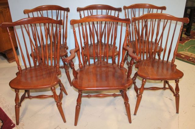 Set of Six Cherry Dining Chairs