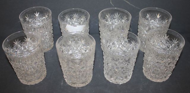 Eight Cut Glass Tumblers