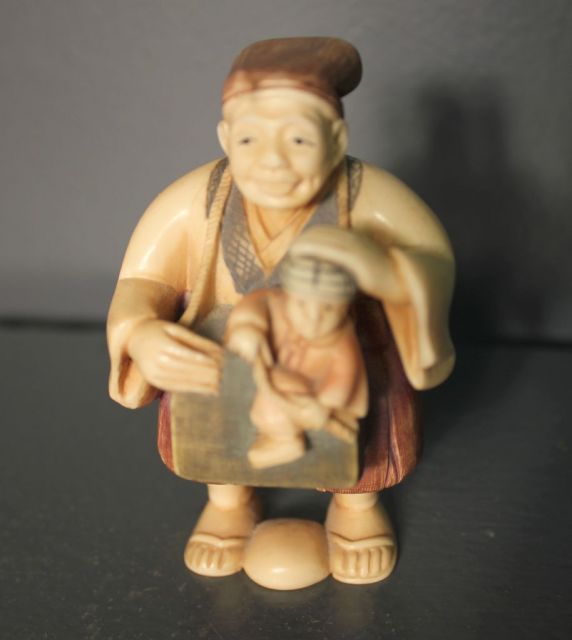 Carved Ivory Polychrome Figurine