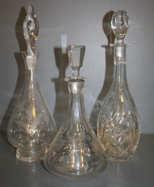 Three Glass Decanters