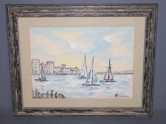 Watercolor of Sailboats