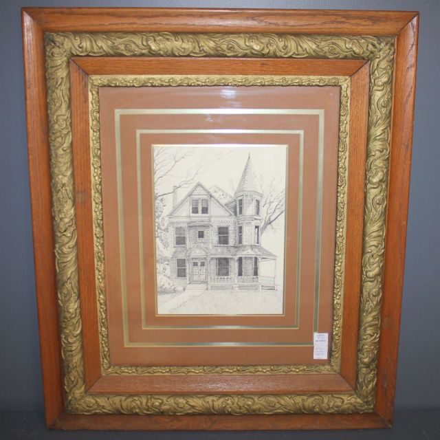 Pen and Ink of Victorian House